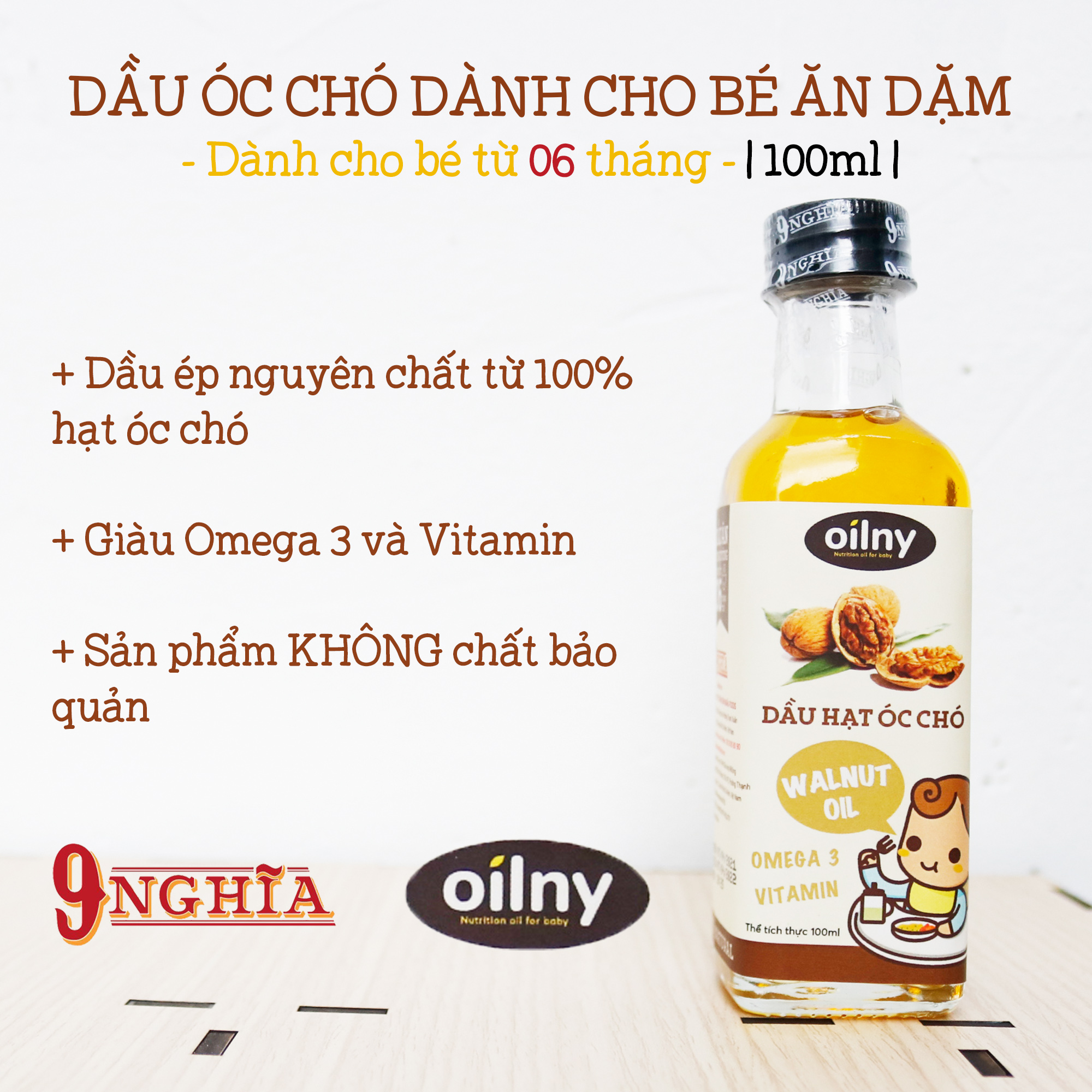 Dầu óc chó nguyên chất cho bé ăn dặm 100ml 9