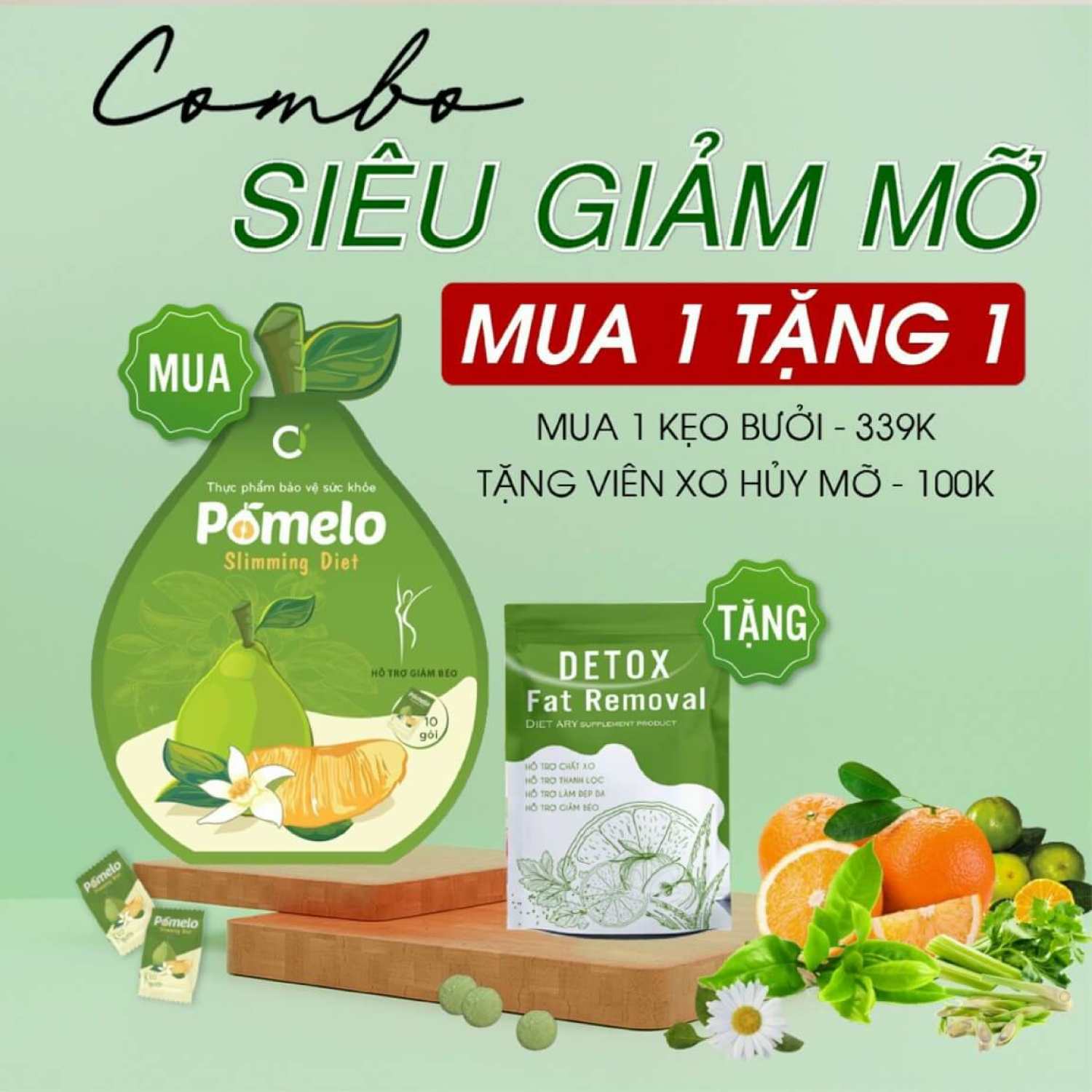 Kẹo bưởi giảm cân chính hãng gói 10 viên