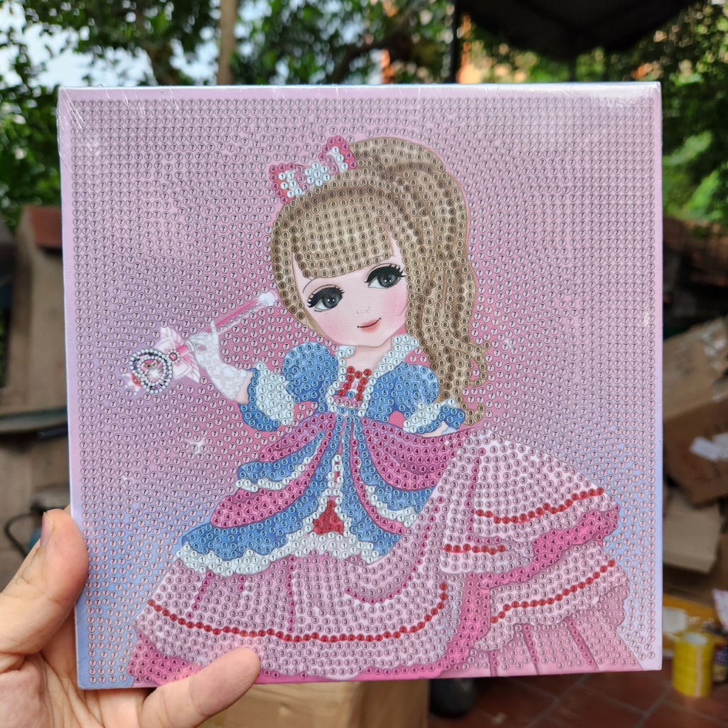 Tranh Đính Đáhoạt hình (ĐÁ ABC CAO CẤP). Kích Thước:20x20cm