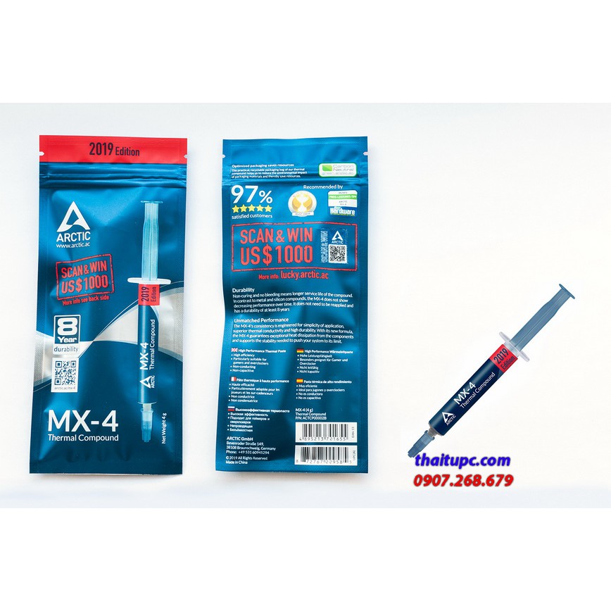 Keo tản nhiệt artic mx4 4g 2019 hàng cao cấp