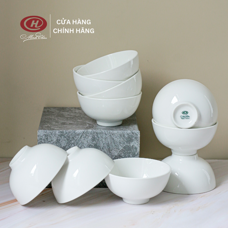 Bát Cơm Sứ 11cm Minh Châu - Trắng Trơn - C06