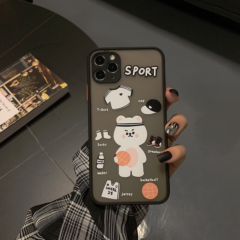 Ốp Lưng Nhám Chống Sock Va Đập Bảo Vệ Camera Bear Sport