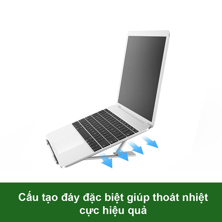 Đế tản nhiệt laptop macbook máy tính  (↓GIẢM GIÁ CỰC SỐC↓)  HXSJ X5P nhôm nguyên khối điều chỉnh 5 cấp độ cho máy 10-15,6 inch có thể gập gọn - Hàng chính hãng