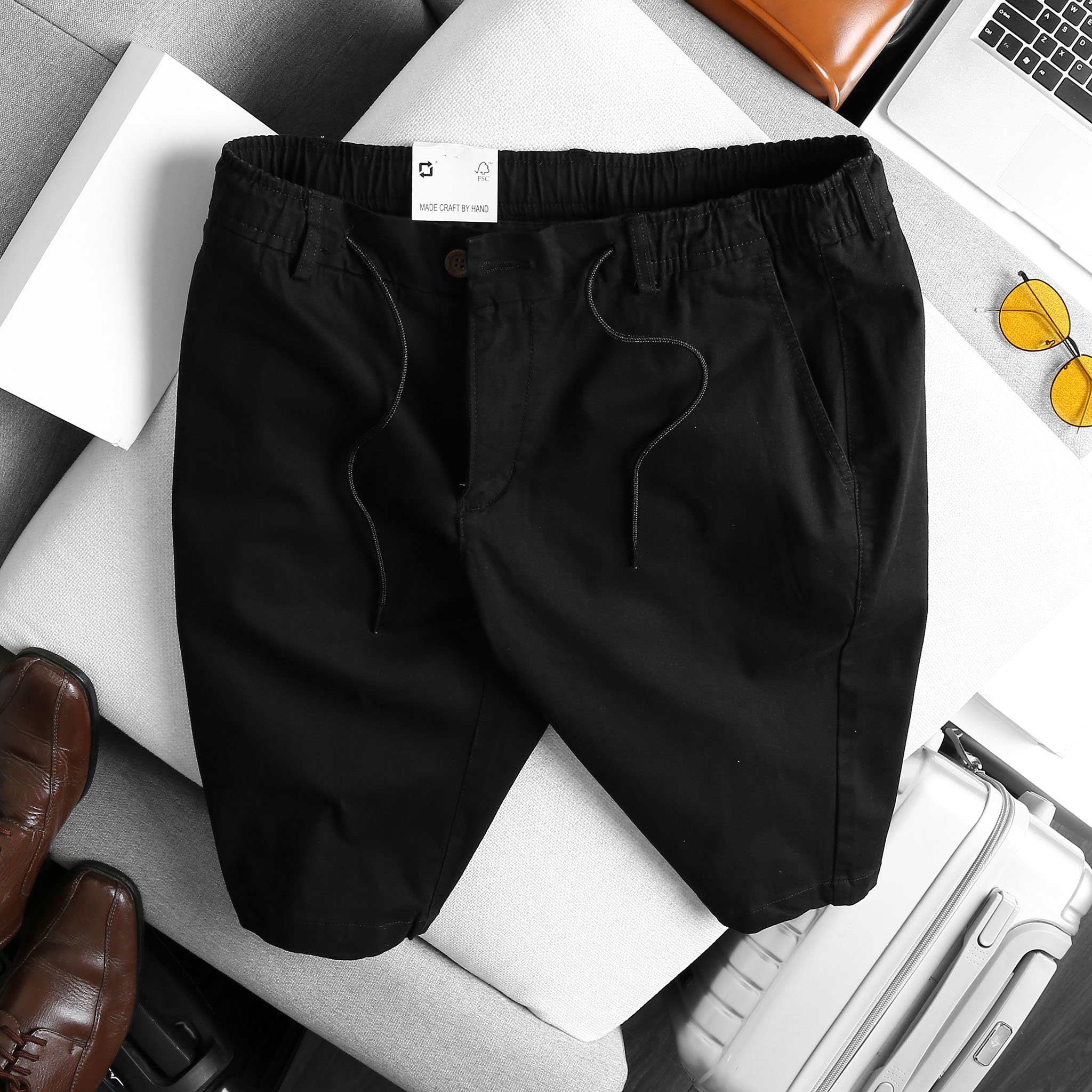 [bigsize 130kg] Quần short kaki lưng thun đủ màu - mã KK07 xám