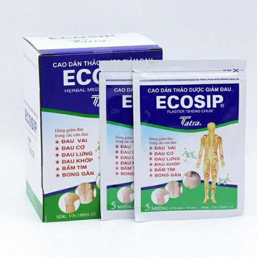 Cao dán Ecosip (20 gói x 5 miếng/hộp)