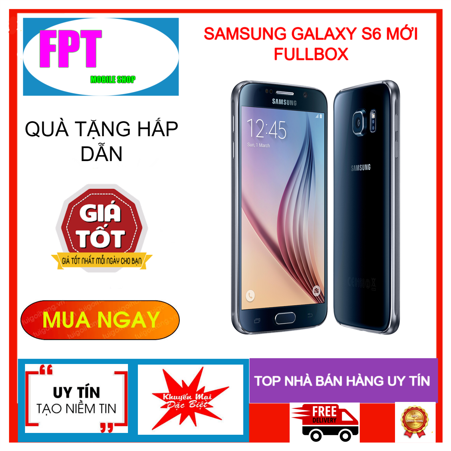 [HCM]Điện thoại Samsung Galaxy S6 Ram 3Gb Mới Fullbox