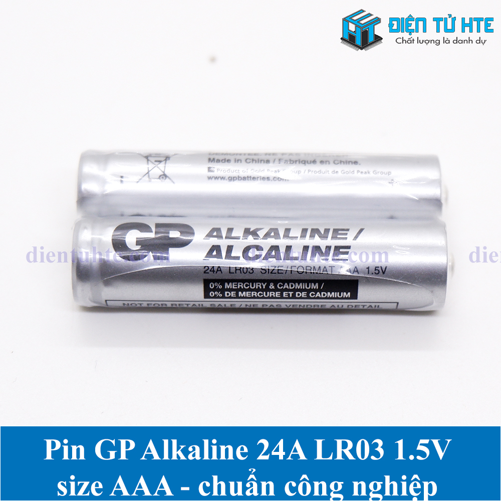 Cặp pin aaa 1.5v alkaline gp bạc 24a chuẩn công nghiệp