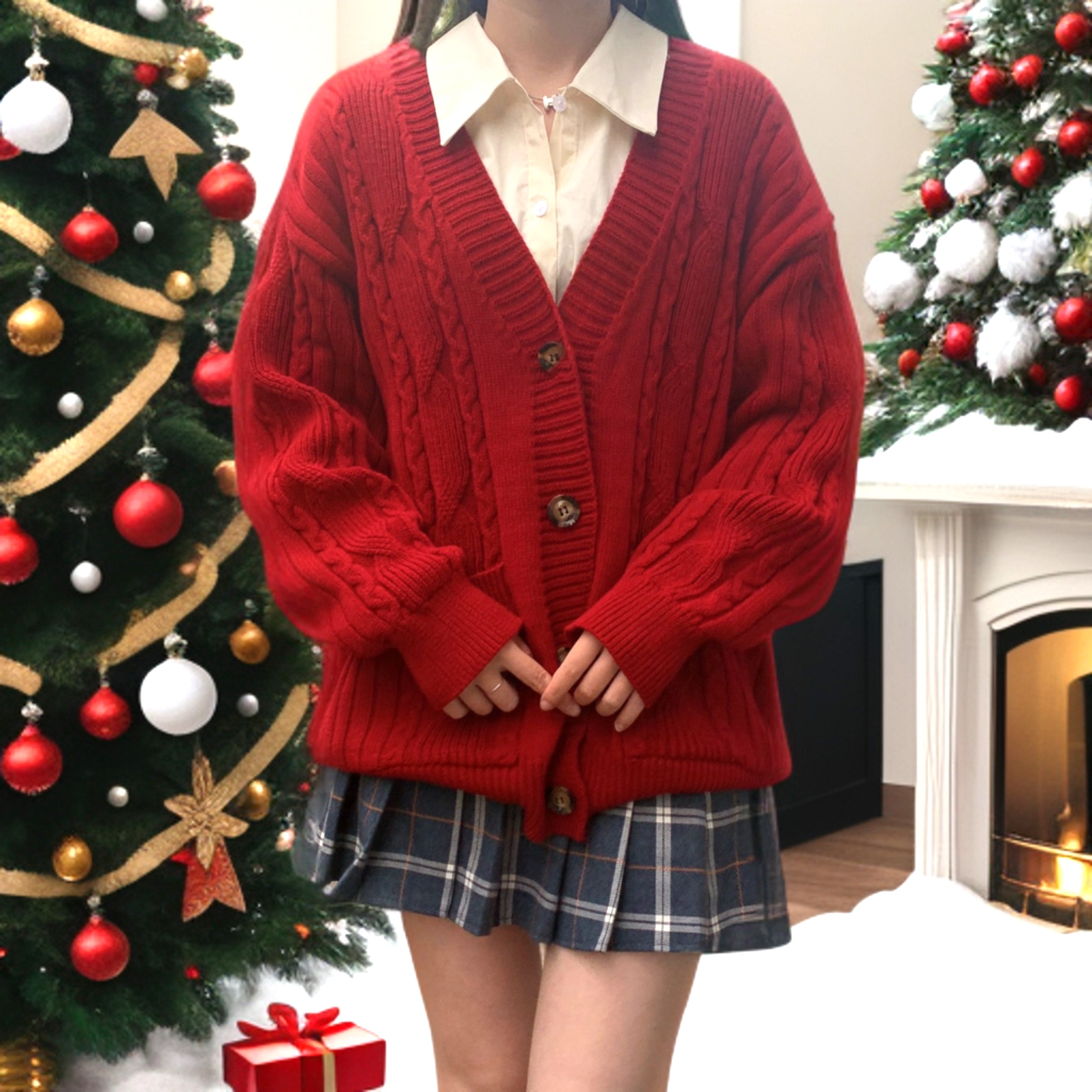 [SIÊU SALE NĂM MỚI] [FREESHIP + VOUCHER] Áo khoác cardigan len thừng túi trước oversize