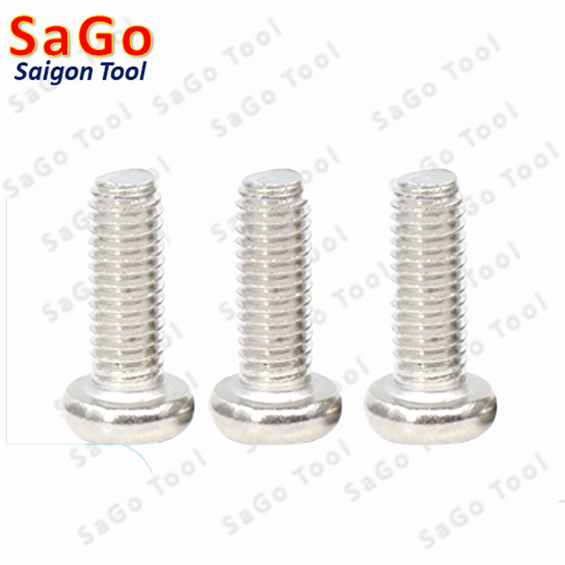 Vít pake đầu tròn inox 304 size M3 M4 M5 10 Con