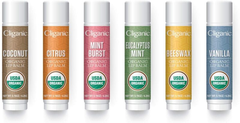 Son dưỡng môi hữu cơ cao cấp Cliganic USDA cho môi khô và nứt nẻ - 6 mùi hương – hàng USA cao cấp