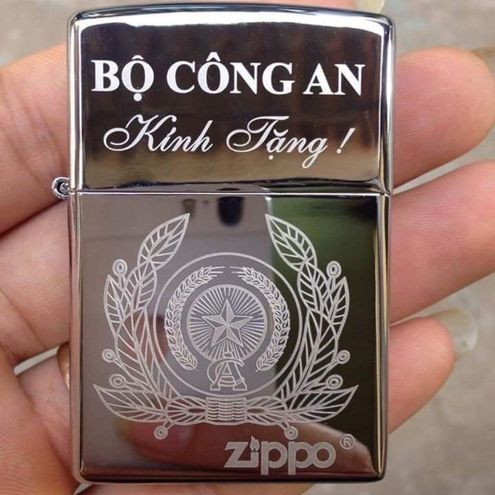 [HCM]Zippo Khắc Laze Logo Bộ Công - An Bạc