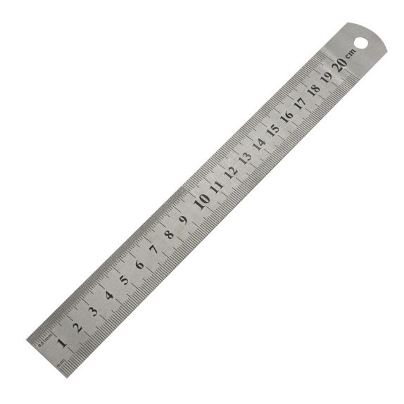 Thước kẻ kim loại không gỉ 15cm, 20cm
