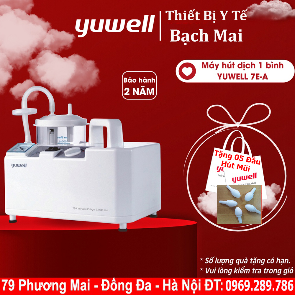 Máy Hút Mũi, Hút Dịch Đờm 1 Bình YUWELL 7E-A [Chính Hãng]