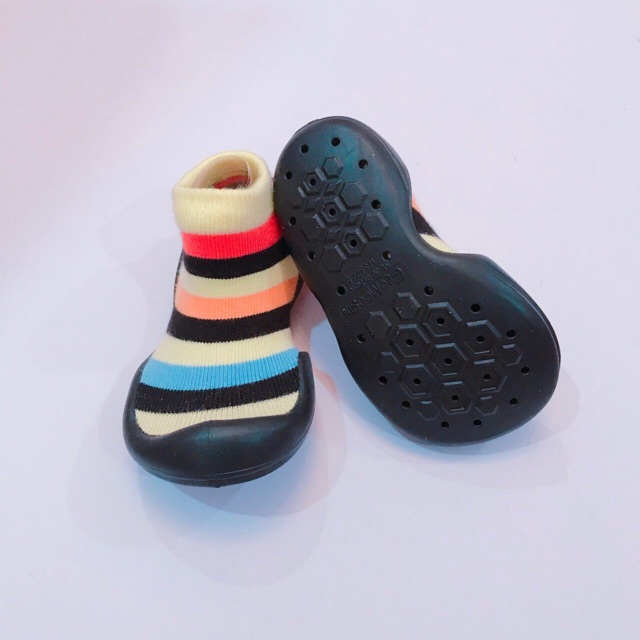 [Chính hãng Ggomoosin] Giày tập đi cho bé cưng Rainbow black
