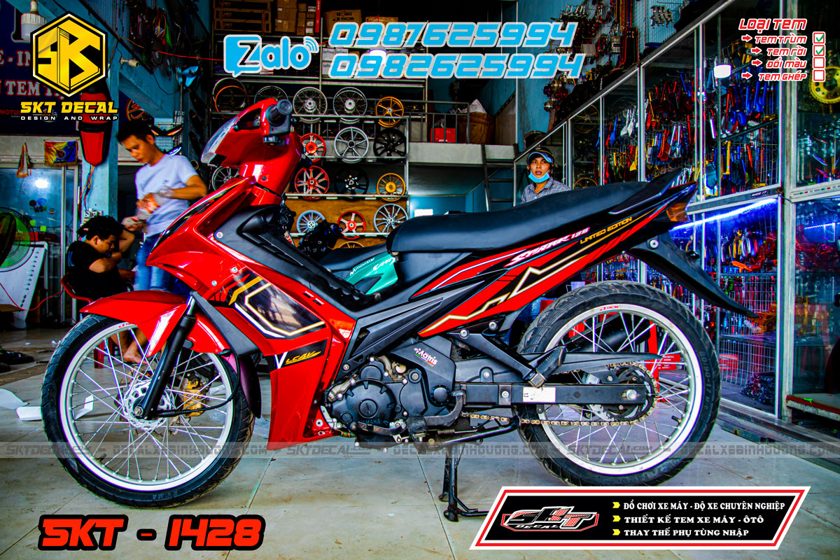 tem rời xe exciter 2010 đỏ đen spark