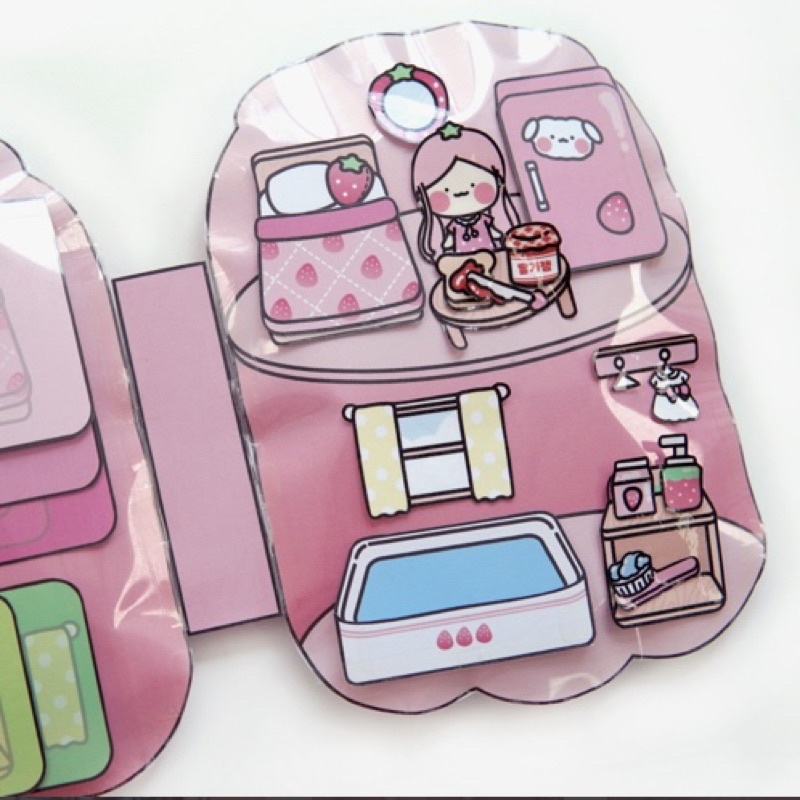Squishy giấy nước ép dâu tây tự căt