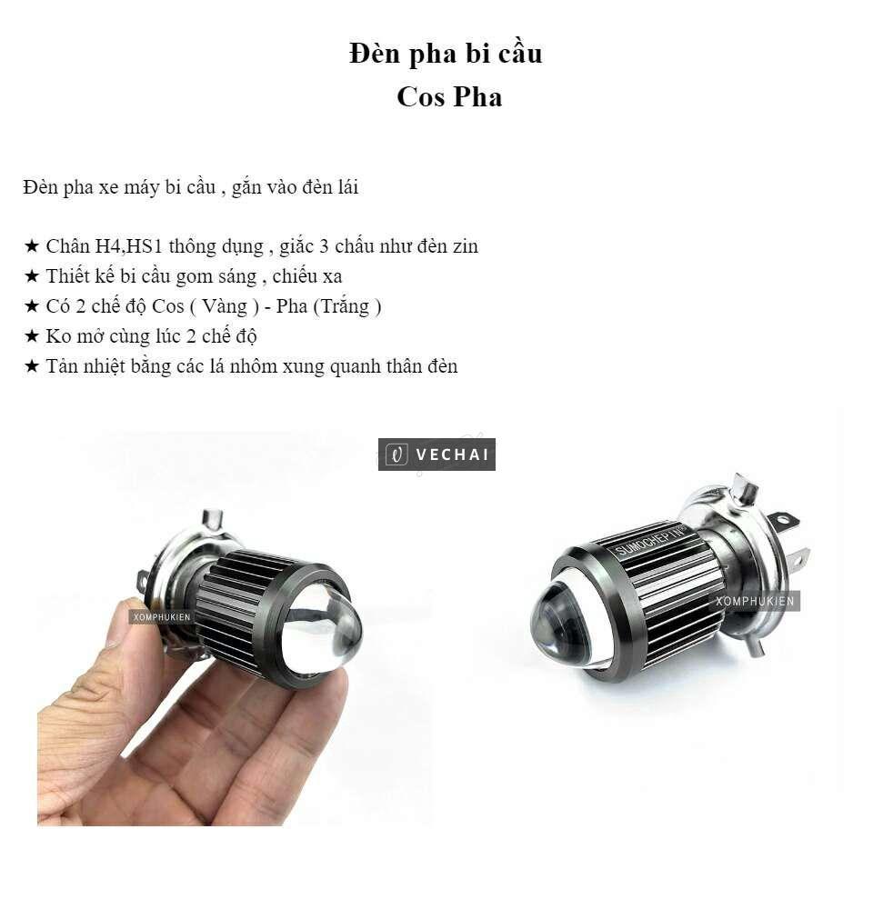 Đèn Pha Led Bi Cầu 2 Màu Cos Vàng Pha Trắng