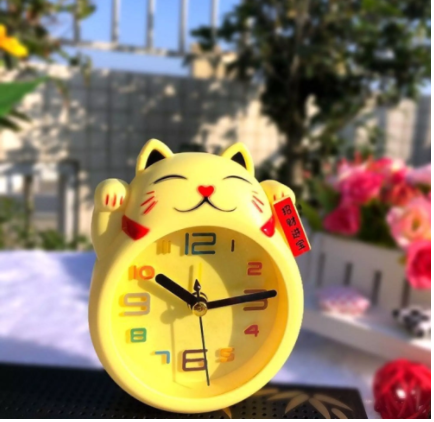 ĐỒNG HỒ BÁO THỨC ĐỂ BÀN HÌNH MÈO MAY MẮN (Nhiều màu) - [ Đồng hồ để bàn Cute - Đồng hồ báo thức - Đồng hồ học sinh dễ thương ]