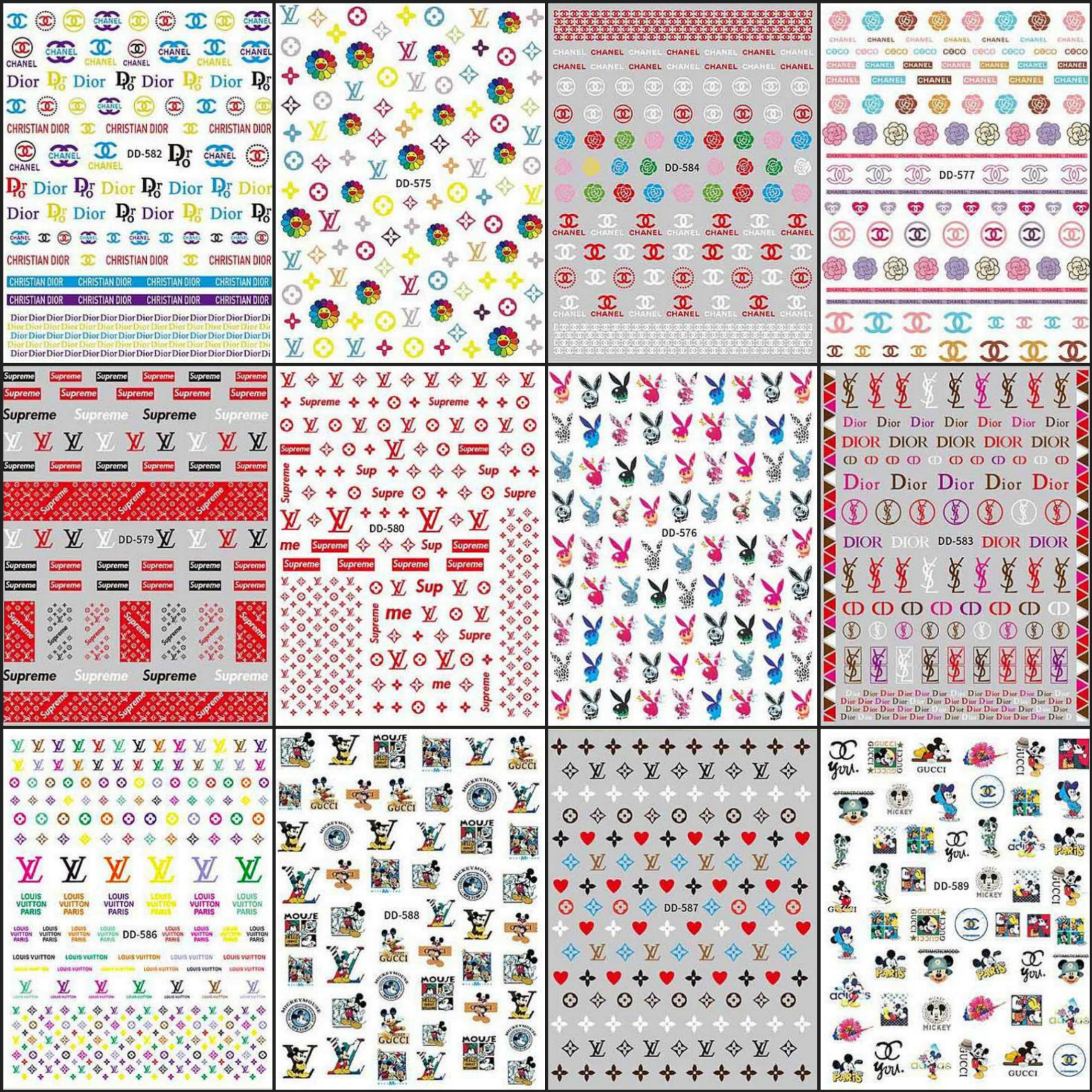 Sticker 3D - Hình Dán Móng Tay Thương Hiệu