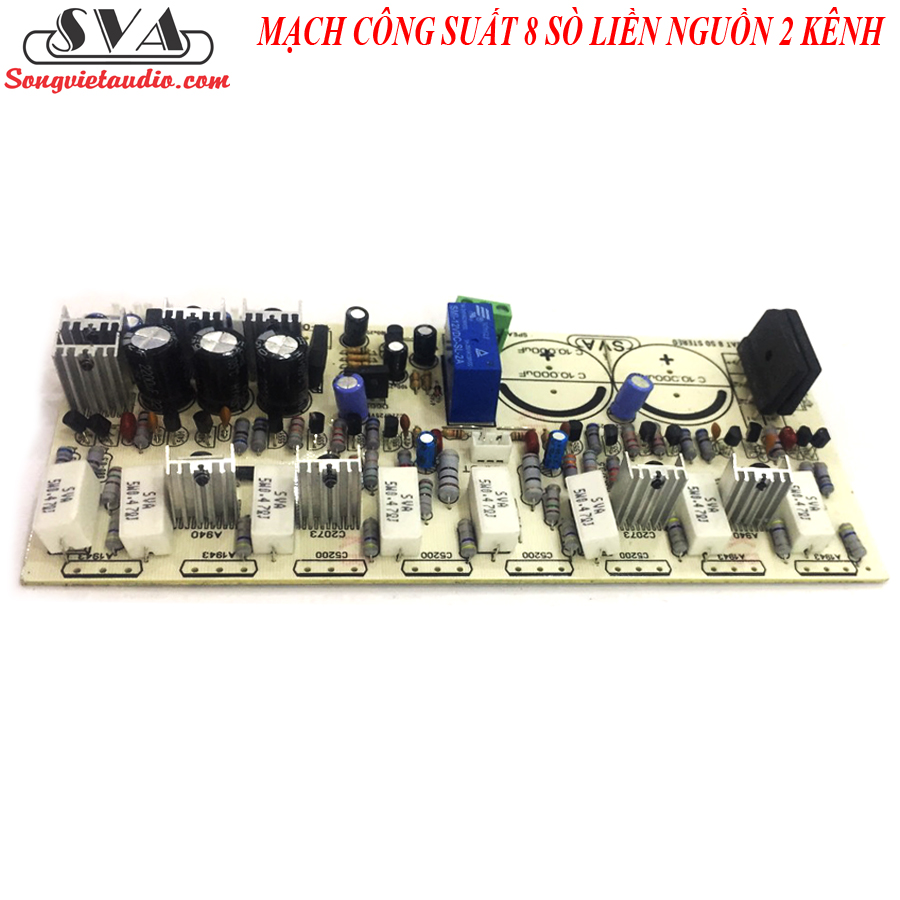 MẠCH CÔNG SUẤT 8 SÒ LIỀN NGUỒN STEREO (2 KÊNH) - 1 MẠCH