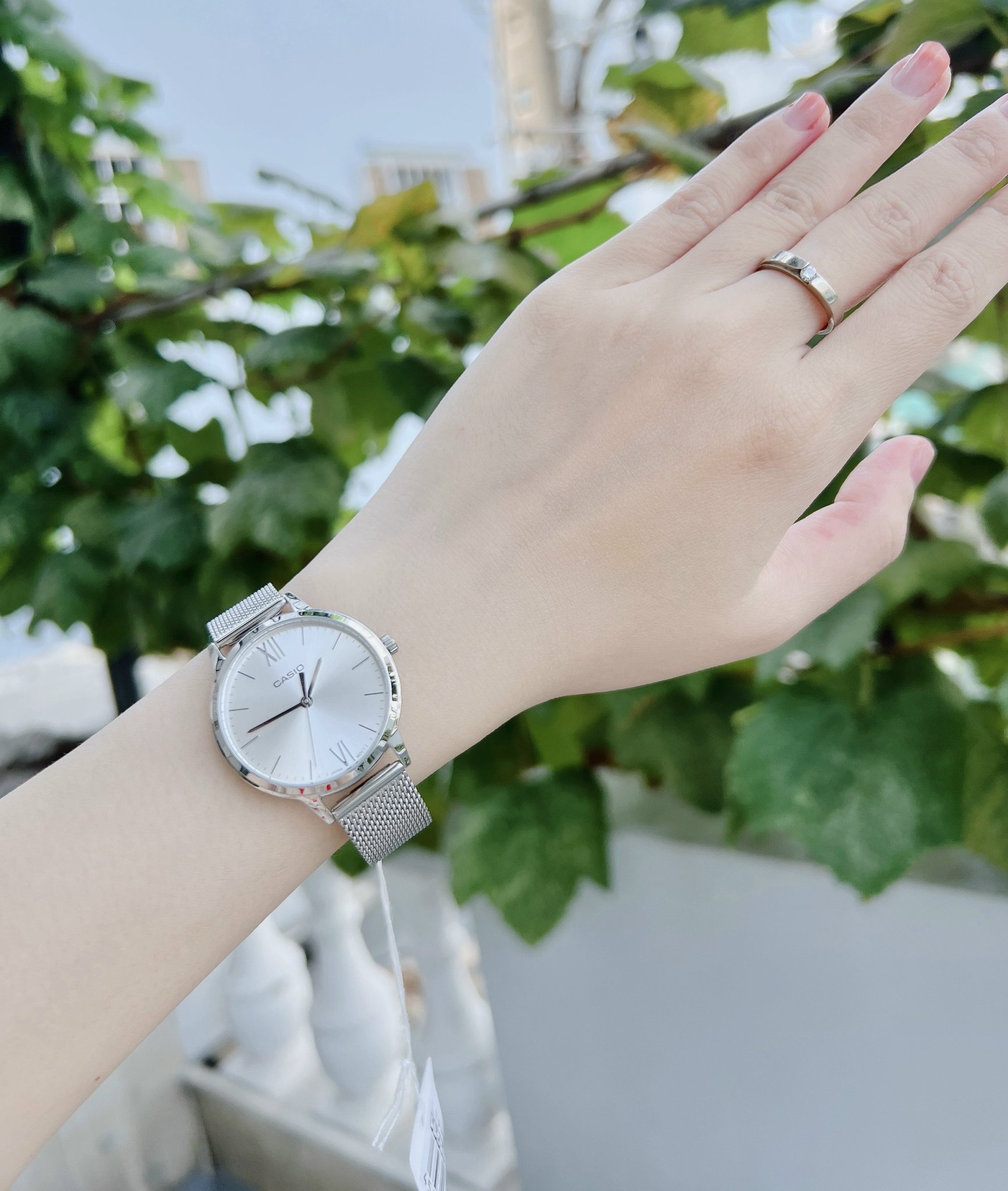 Đồng Hồ Casio Nữ LTP-E157M-7ADF Dây Kim Loại Chống Nước