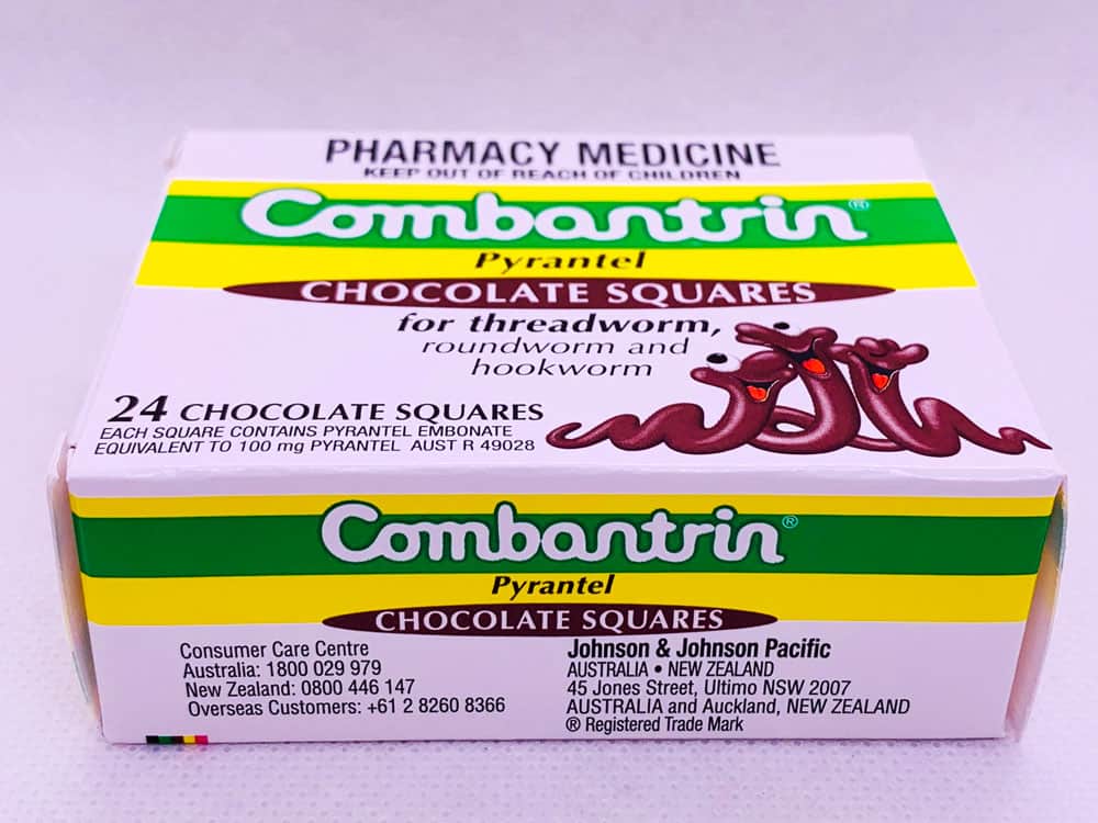 Tẩy giun vị socola Combantrin Chocolate Squares 24 viên - [ÚC]