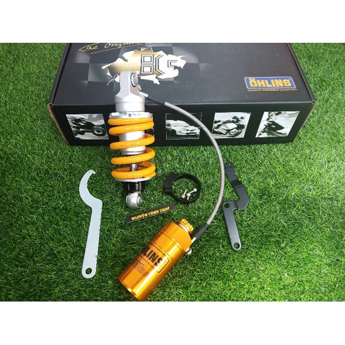 Phuộc sau bình dầu ohlins màu vàng gắn xe exciter 150