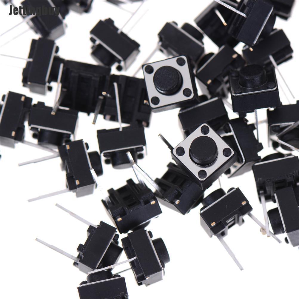 Jettingbuy 100pcs 2pins Tactile Push Button Switch Tact Switch 6X6X5mm Momentary