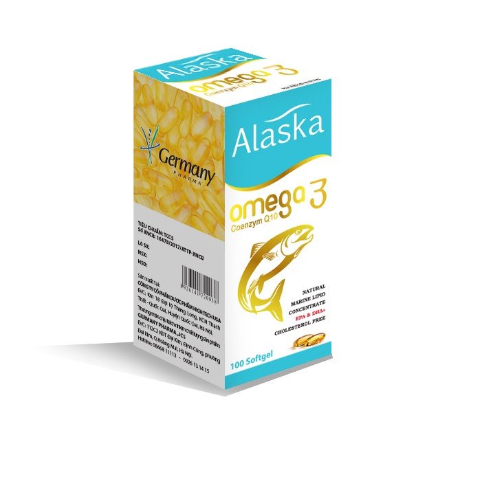 Viên dầu cá Alaska Omega 3 Coenzym Q10 bổ não, sáng mắt, khỏe mạnh tim mạch