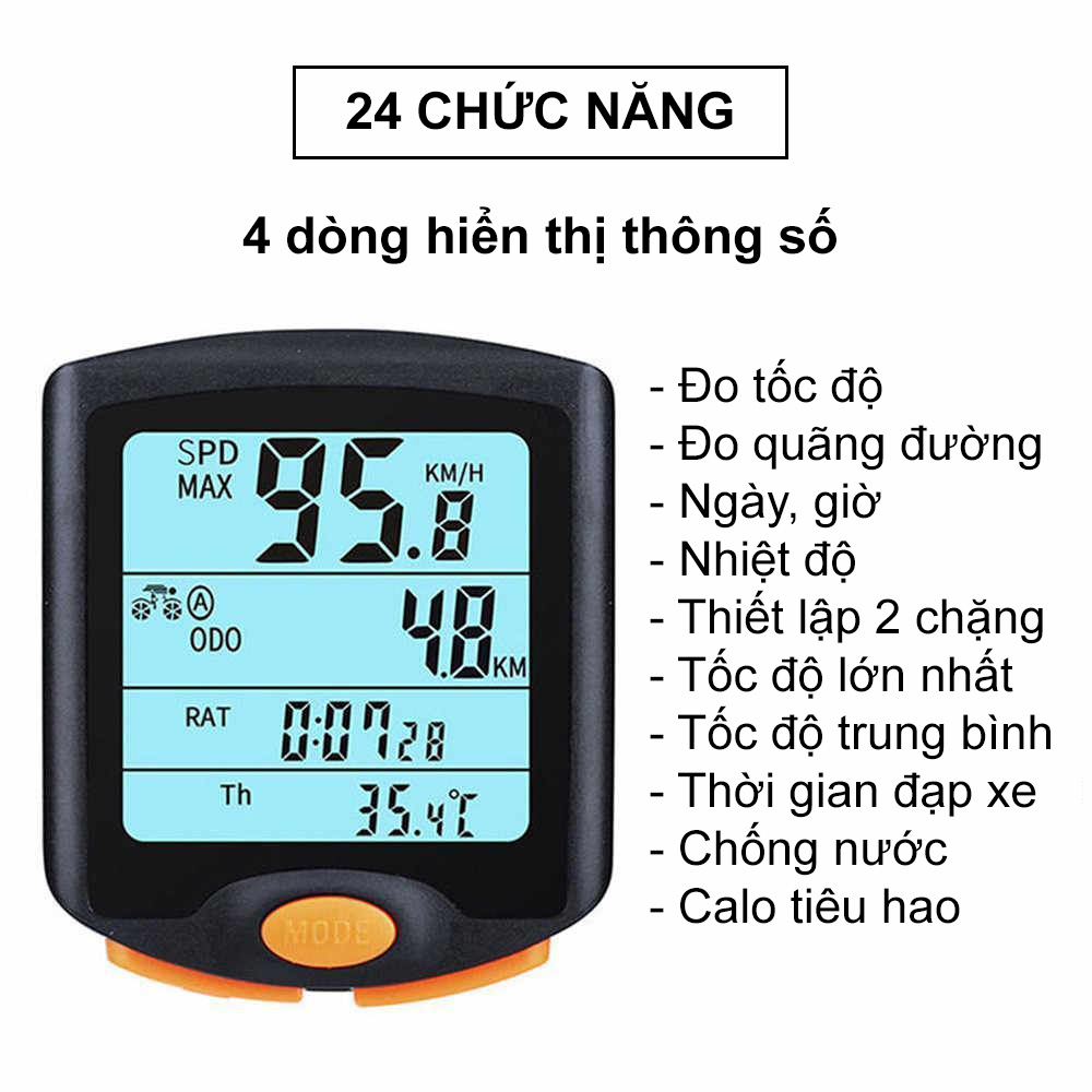 Đồng hồ đo tốc độ Bogeer YT 813 cho xe đạp