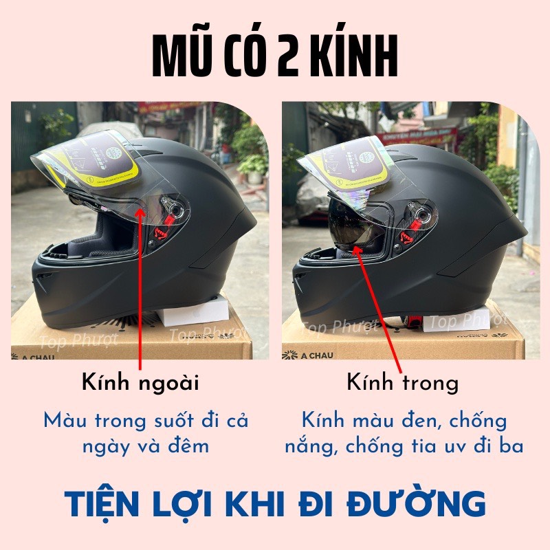 Nón bảo hiểm Fullface 2 kính Royal M266