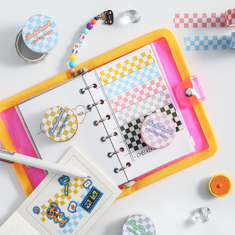 Cuộn WashiTape chủ đề Checkerboard trang trí Planner, Bullet Journal - Case Sover