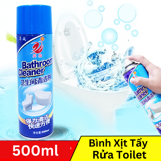 Chai xịt tẩy rửa đa năng bếp, nhà tắm, toilet, bồn cầu, bồn rửa mặt, kính, gạch men Bathroom Cleaner 500ml bọt tuyết siêu sạch an toàn cho da