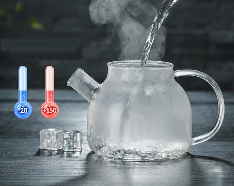 Bình trà thủy tinh nắp gỗ sang trọng 700ml