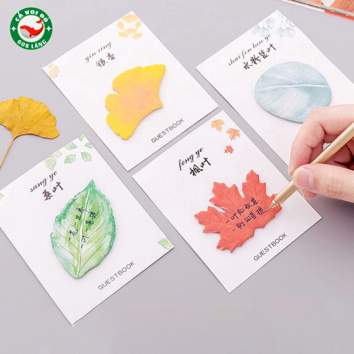 GIẤY NOTE HÌNH CHIẾC LÁ NHIỀU MÀU SẮC XINH XẮN