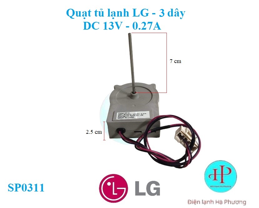 Quạt tủ lạnh lg 3 dây - quạt tủ lạnh lg 3 dây - mới hãng - f140
