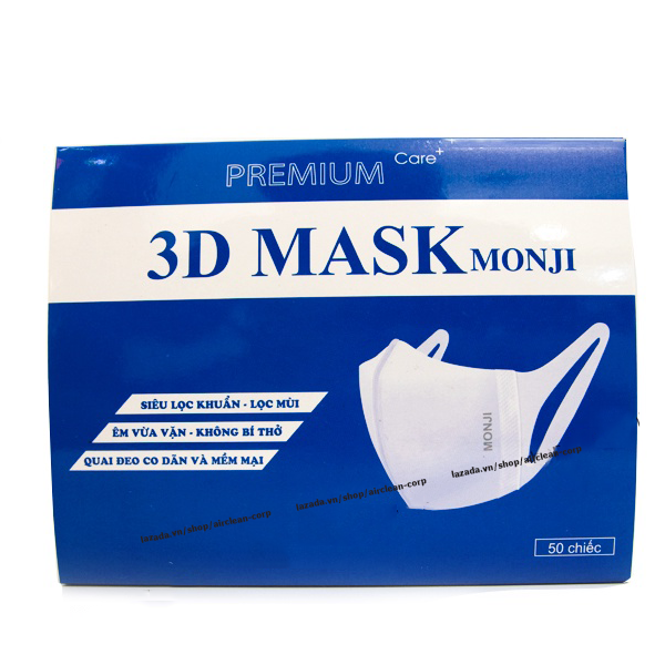 Khẩu trang 3D Mask Monji công nghệ dập Nhật Bản hộp 50 cái