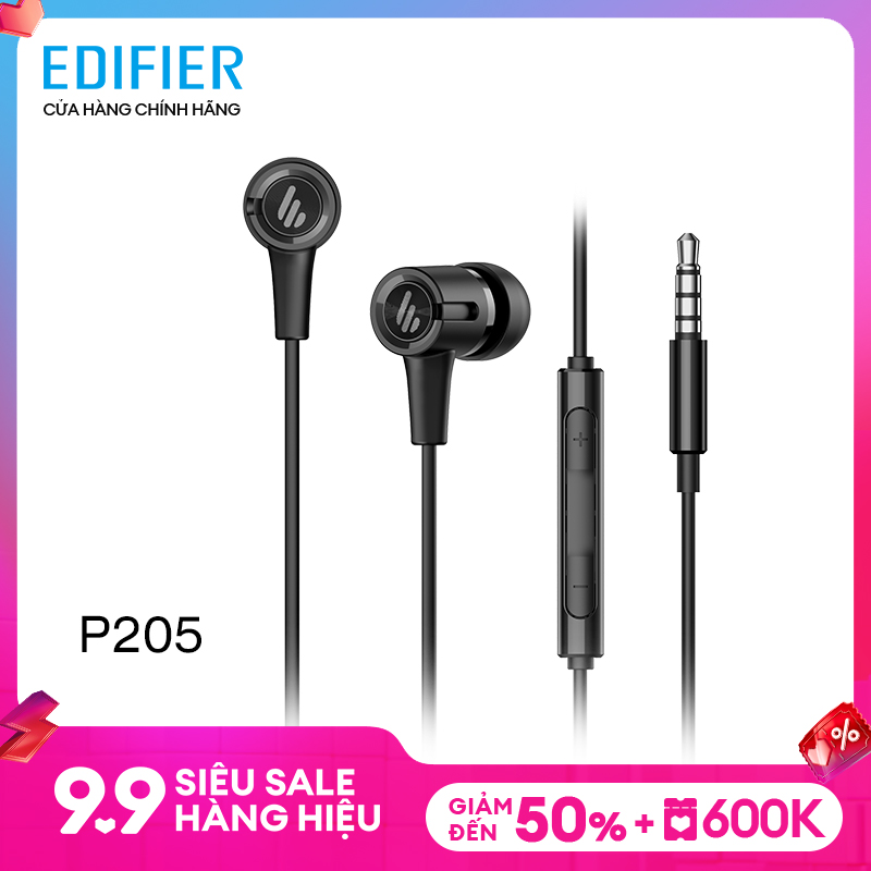 Edifier P205 in-ear Earphone with Microphone and Remote 8mm Dynamic Drivers Bass