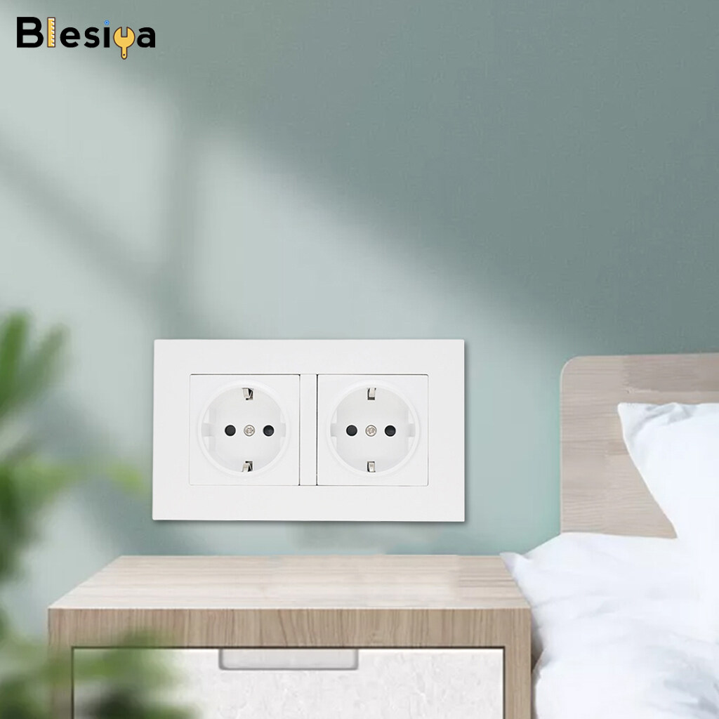 Blesiya tấm ổ cắm tường ổ cắm đôi gia dụng, bộ chuyển đổi nguồn cắm chuẩn eu