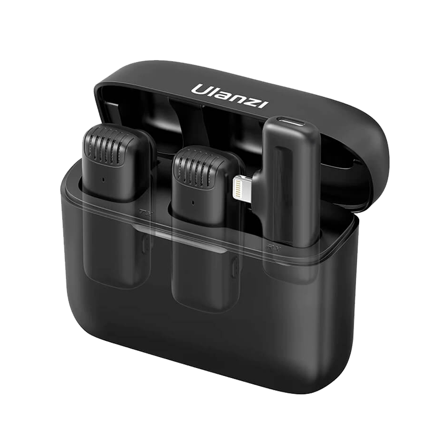 Ulanzi j12 - micro thu âm cài áo không dây 2 tx + 1 rx cho điện thoại