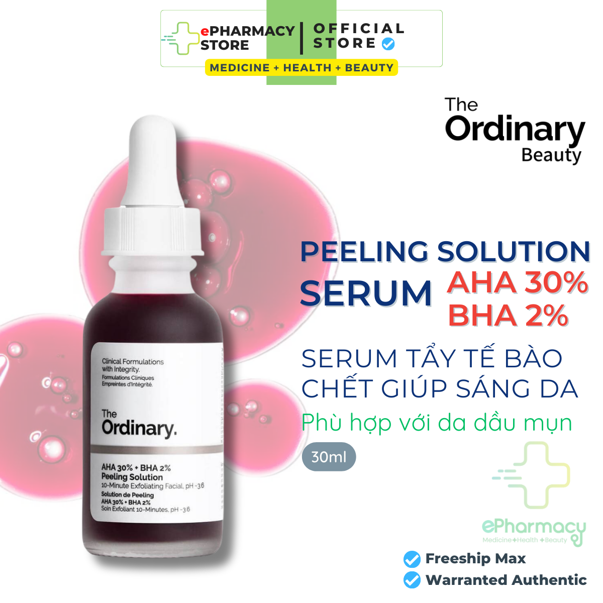THE ORDINARY PEELING SOLUTION SERUM - Tinh chất tẩy tế bào chết The Ordinary AHA 30% + BHA 2% 30mL