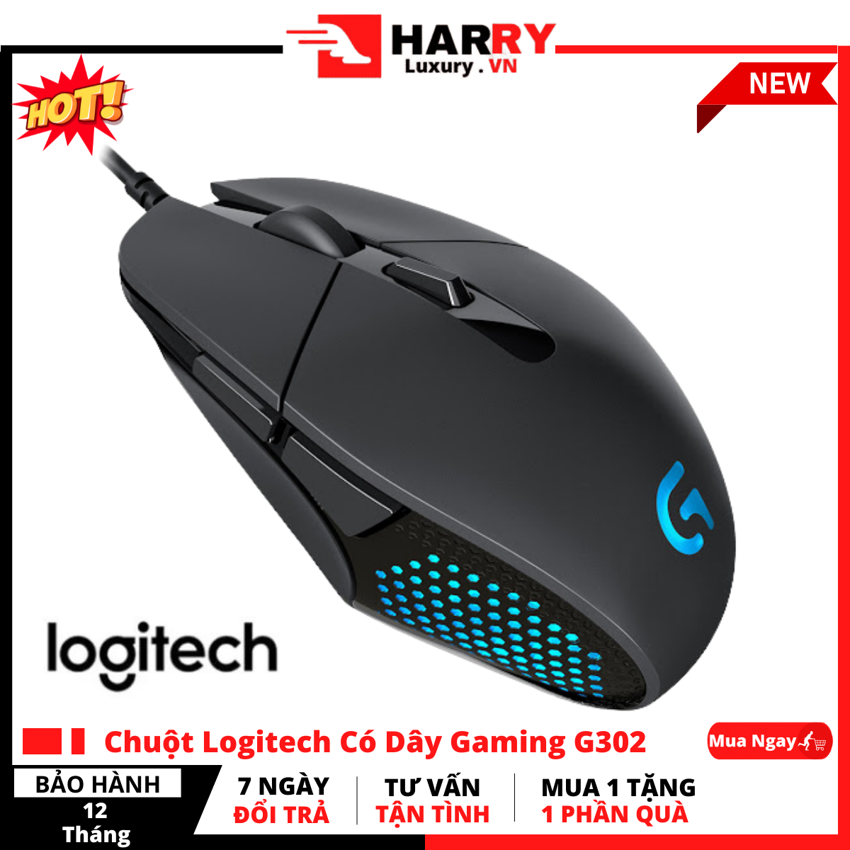 Chuột logitech g102 gaming chuột chơi game có dây g302 led rgb 8000dpi - hàng nhập khẩu- có đèn led . chuột dây logitech