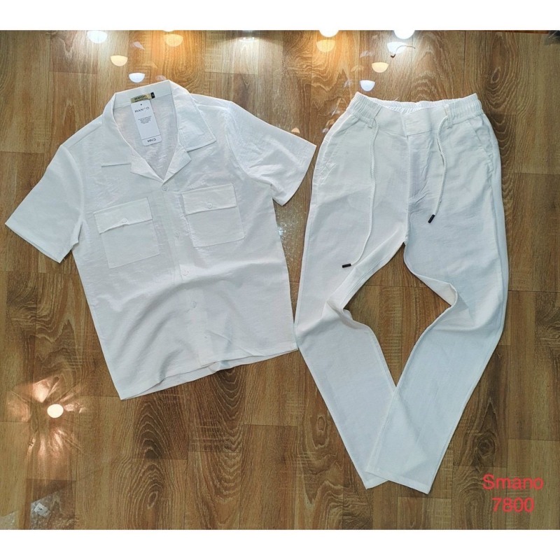 Nơi bán Bộ Đũi Nam, Vải Đũi Cao Cấp, Chất Liệu Đũi Xước, Quần Áo Đũi Nam Cổ Bẻ - Đũi 02 -Bum Fashion