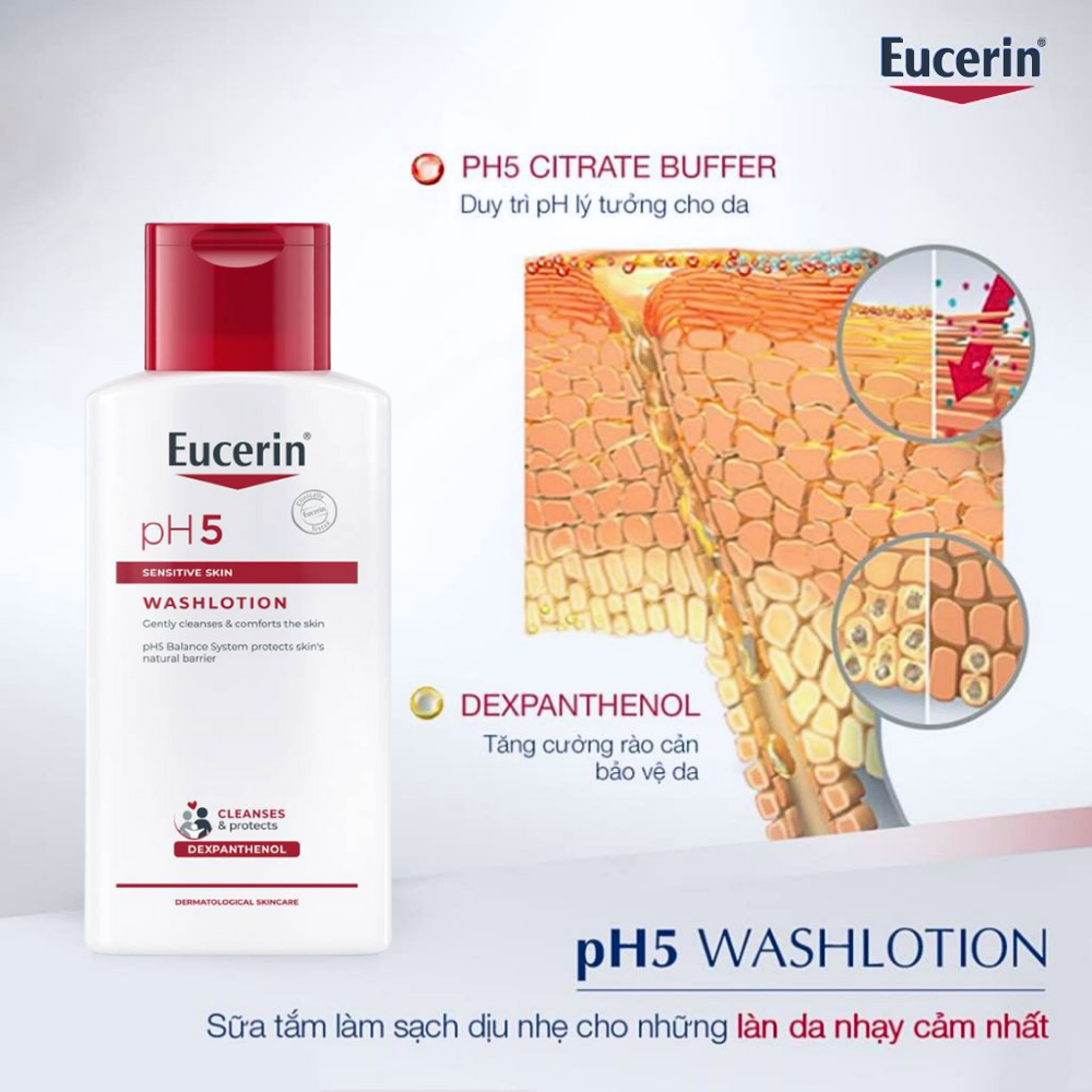 [ CHÍNH HÃNG ] Sữa Tắm Eucerin Cho Da Nhạy Cảm ph5 Washlotion 200ml (Có Mùi)
