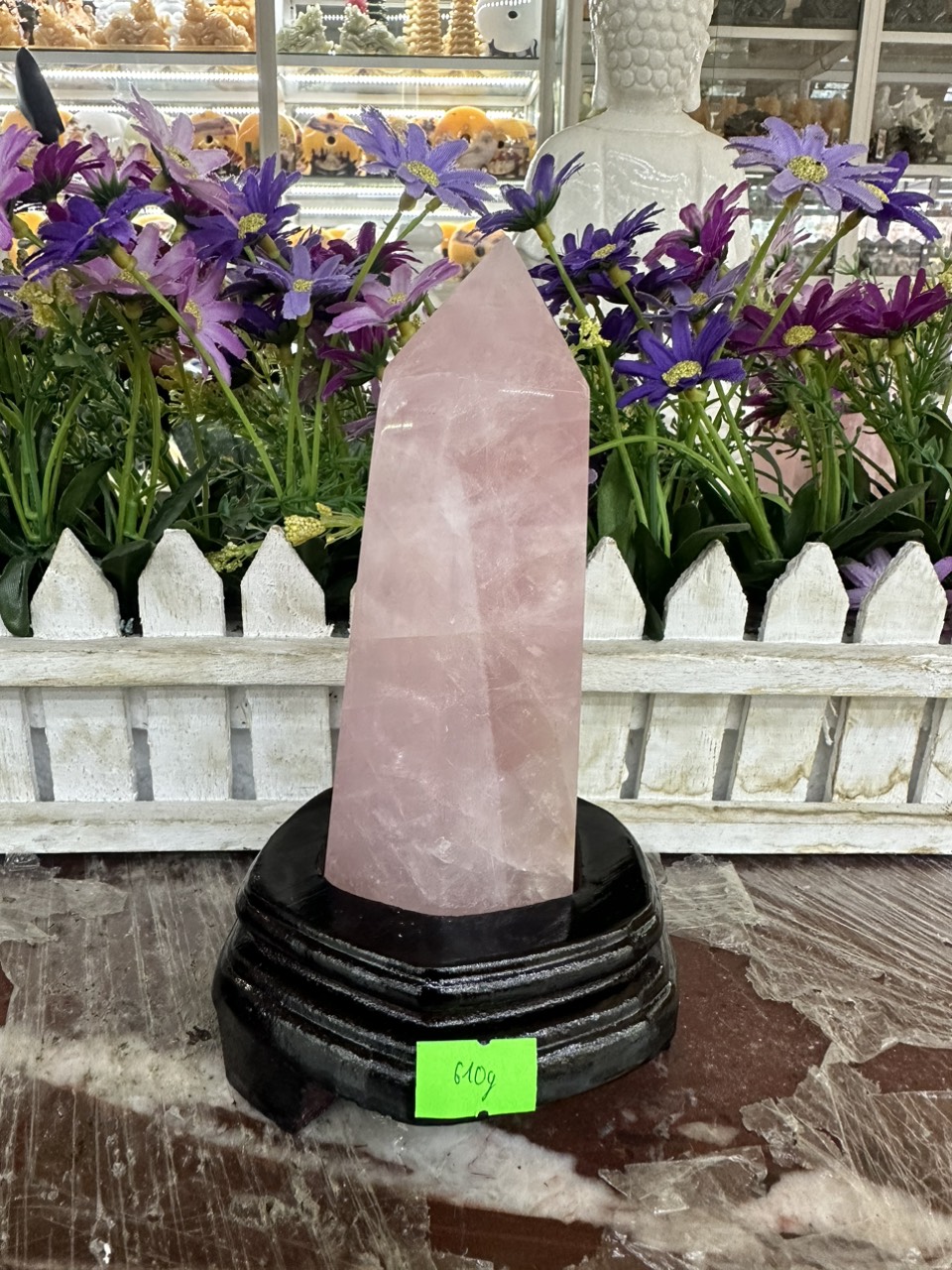 Trụ đá phong thủy trấn trạch đá thạch anh hồng