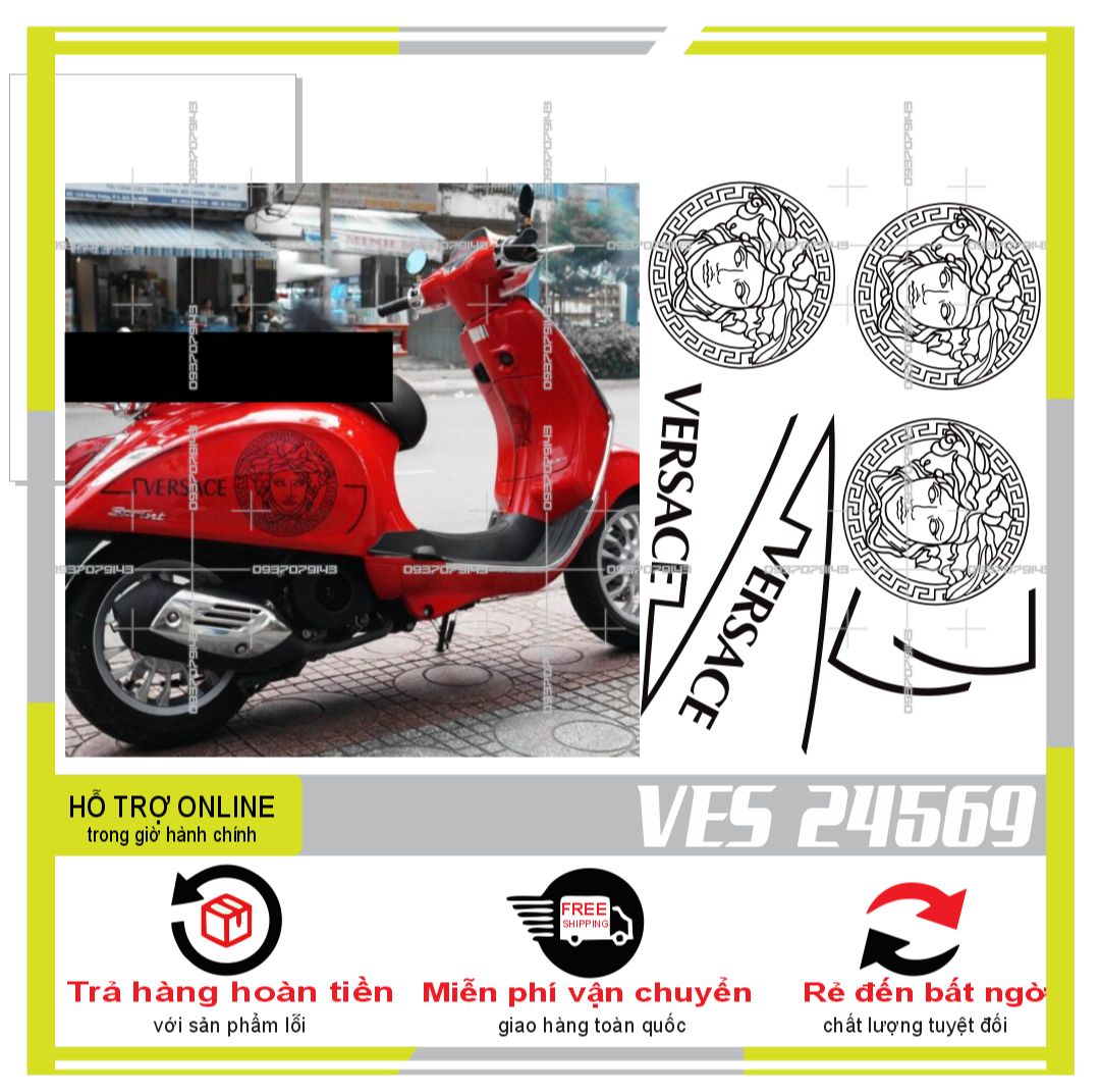 TEM RỜI VESPA VERSACE IN DECAL TRONG
