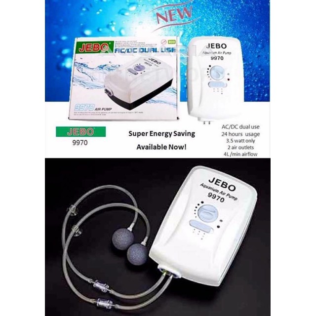 Sủi Oxy Tích Điện Cho Bể Cá Jebo 9970
