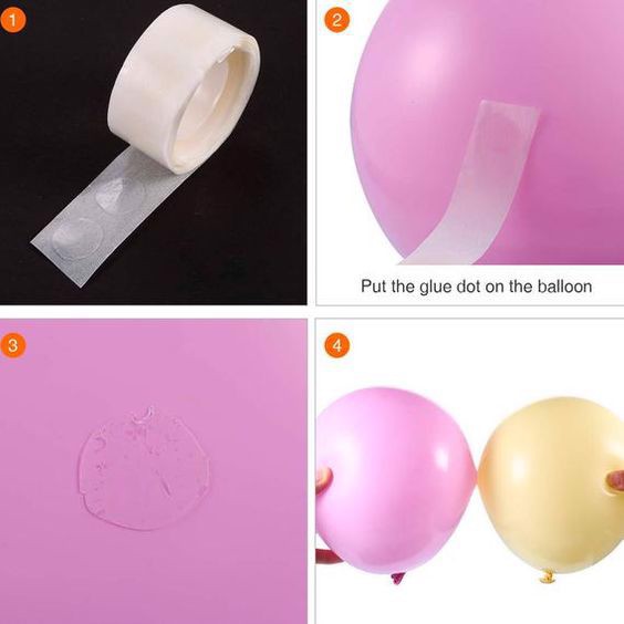 Cuộn 100 miếng keo dán bong bóng trang trí sinh nhật tiệc cưới
