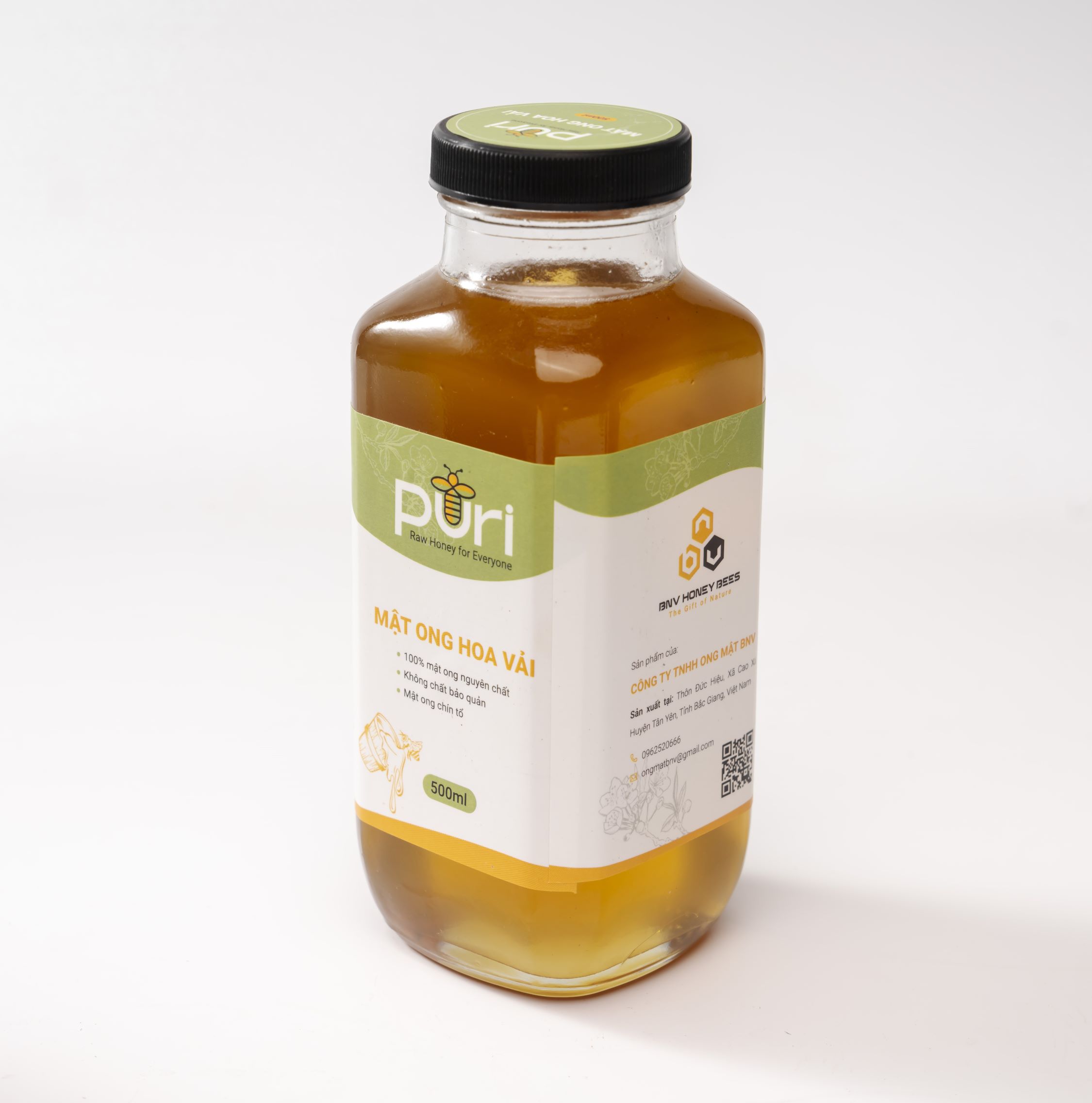 Mật Ong Hoa Vải Nguyên Chất PURI 500ml