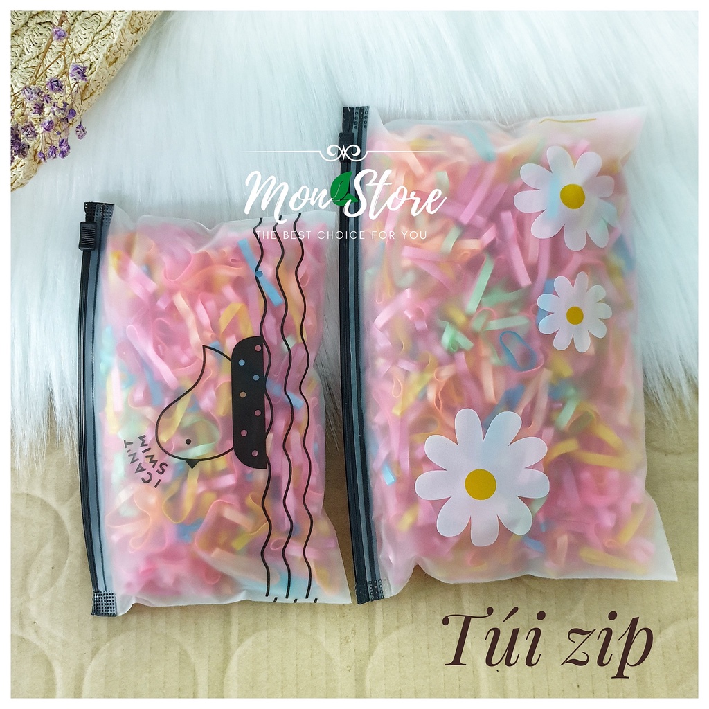 [Loại tốt, size to] Thun cột tóc MÀU TRƠN mix nhiều màu xinh xắn